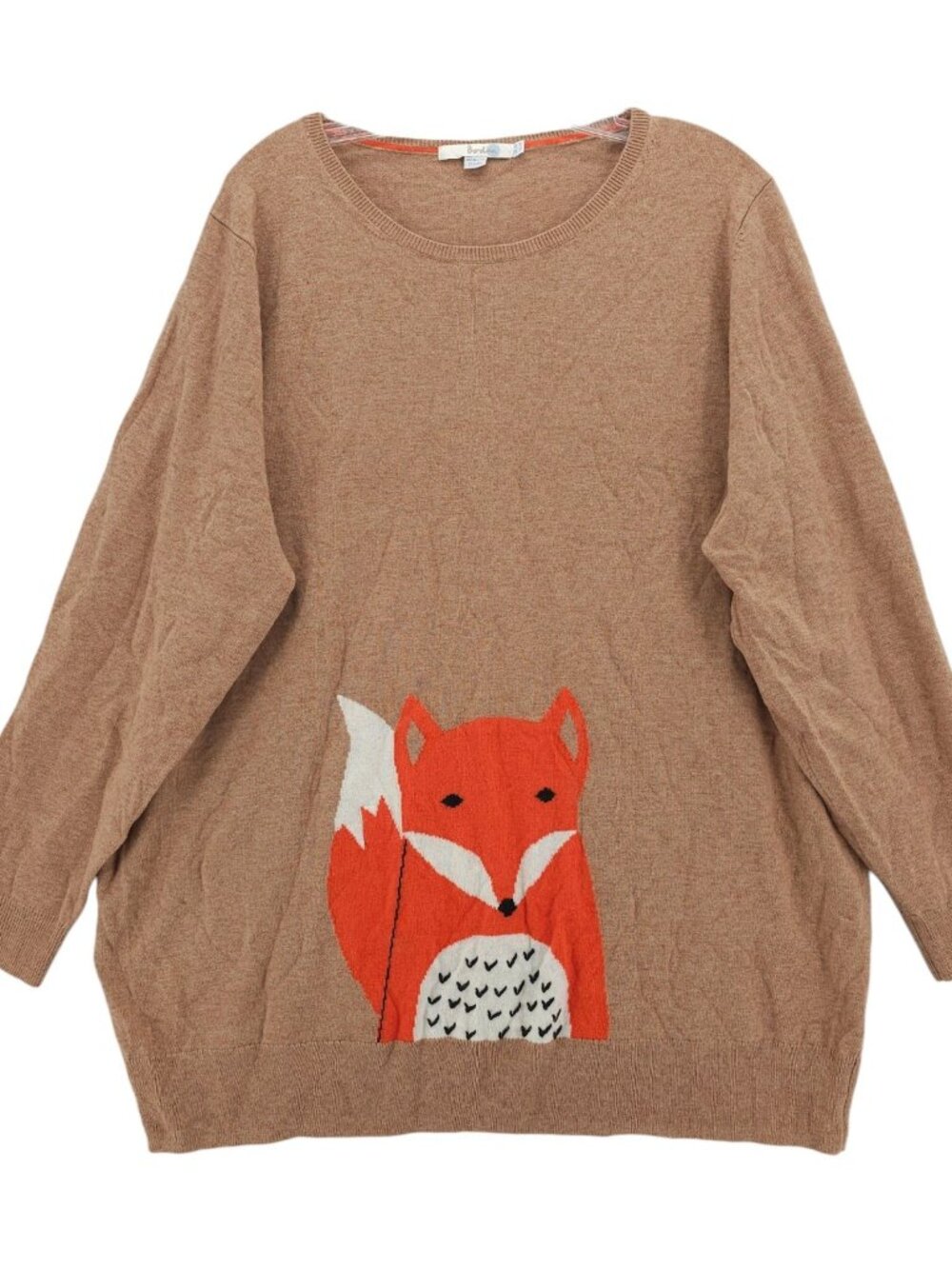BODEN Fox Wool Sweater Pullover Nylon Wool 5% Cashmere Blend Size US 18